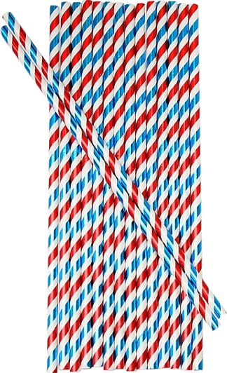 Cacas sugerør i papir norske striper 24stk