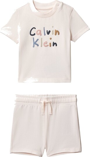 Calvin Klein Shorts Sett T skjorte/Shorts Pearl Calvin Klein 1 år 80 T skjorte Rosa
