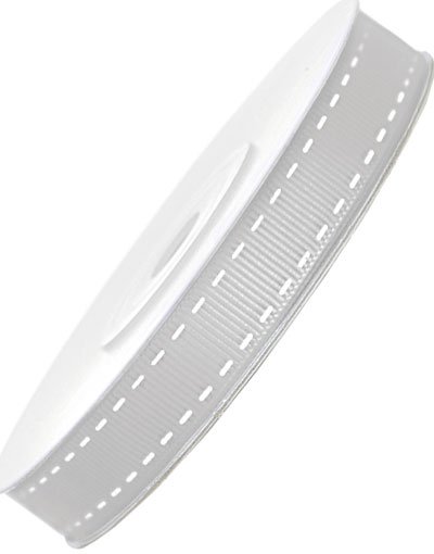 SØLVFARGET Ribbet Bånd med Sting Motiv 25 m x15 mm SØLVFARGET Ribbet Bånd med Sting Motiv 25 m x15 mm