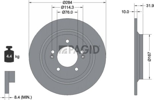 PAGID 55931NC Bremseskive PAGID 55931NC Bremseskive