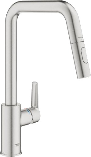 GROHE START KJØKKENARMATUR M/UTTREKKBAR U TUT DUAL SPRAY SUPERSTEEL