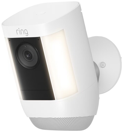 Ring Spotlight Cam Pro Utendørs Sikkerhetskamera Hvit Batteridrevet Ring Spotlight Cam Pro Utendørs Sikkerhetskamera Hvit Batteridrevet