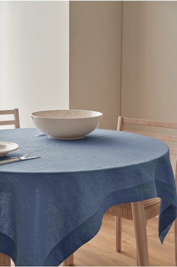 Ellos Home Duk Malva i 100% lin 140x140 cm Blå