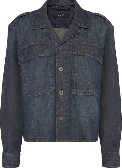 G Star Boxy Relaxed 2 Pkt Shirt L\S Wmn   ANTIQUE ASPHALT   XS