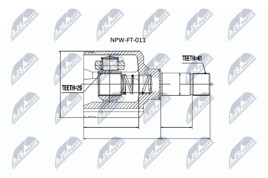 Nty Drivknute drivaksel NTY NPW FT 011
