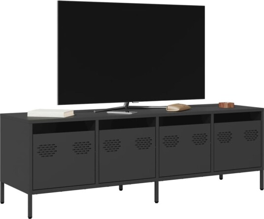 TV-benk svart 135x39x43,5 cm kaldvalset stål 8721102930614