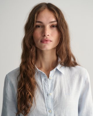 Skjorte i chambrayvevd lin LIGHT BLUE 34