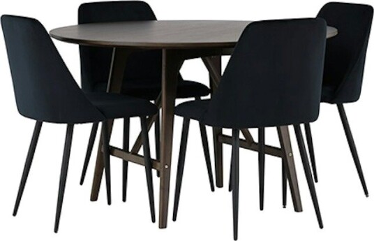 Spisegruppe Venture Home Kaseidon Ø100 cm med 4 stk Night Stoler