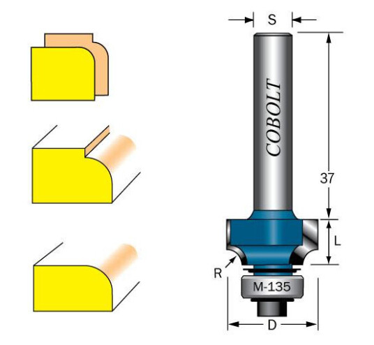 Cobolt 217 020 Avrundingsfres R=2 D=17 L=8 Maskintilbehør & forbruk
