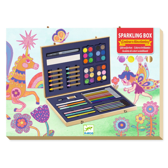 Djeco Tegneog malekoffert Glitter 60 deler