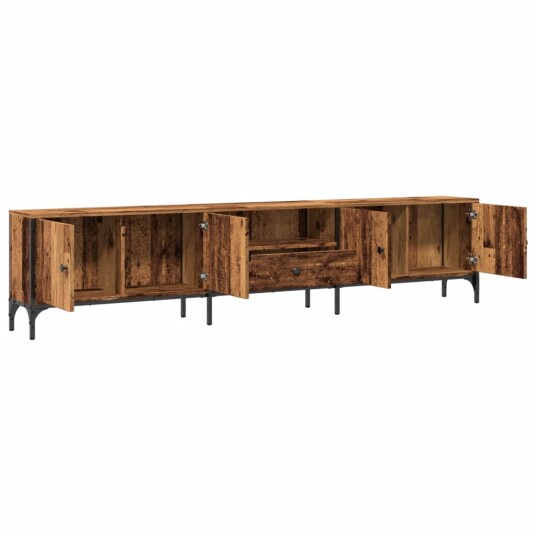 TV-benk med skuff gammelt tre 200x25x44 cm konstruert tre 8721158446831 TV-benk med skuff gammelt tre 200x25x44 cm konstruert tre 8721158446831