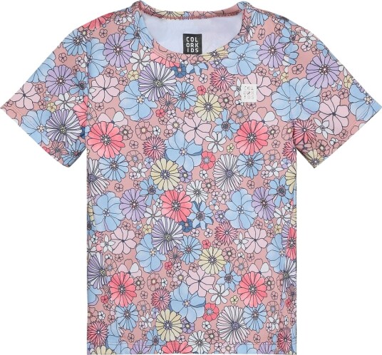 Color Kids T skjorte   Brudekjole Rose m. Blomster   Color Kids   10 år 140   T skjorte   Rosa