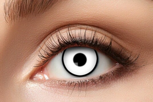 Party-linser hvite 3 mnd fargede linser halloween kule crazy skumle