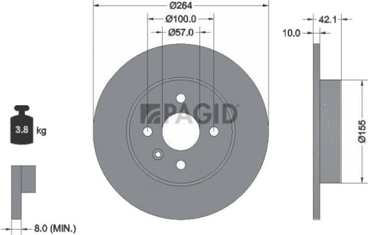 PAGID 54247NC Bremseskive