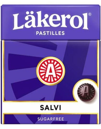 Läkerol Sugarfree Salvi / Sukkerfrie Pastiller med Salvi smak 25 gram
