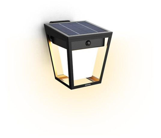 Nissa vegglampe utendørs IP44 1,8W 3000 Kelvin m/sensor - Solcelle - Svart Nissa vegglampe utendørs IP44 1,8W 3000 Kelvin m/sensor - Solcelle - Svart