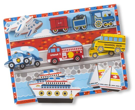 Melissa & Doug Wooden Chunky Puslespil 9 brikker 2+Ã¥r