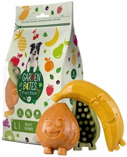 Garden Bites Veganske Tyggebiter Fruity Friends L - 100% Vegetarisk Hundemat med Søt Potet Garden Bites Veganske Tyggebiter Fruity Friends L - 100% Vegetarisk Hundemat med Søt Potet