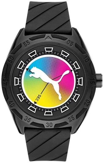 Puma Herreklokke P5093 Classic Sort/Gummi Ø48 mm