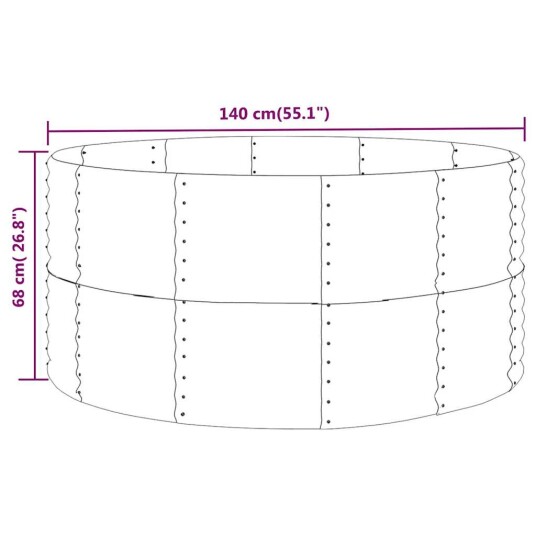 vidaXL Plantekasse antrasitt 140x140x68 cm pulverlakkert stål