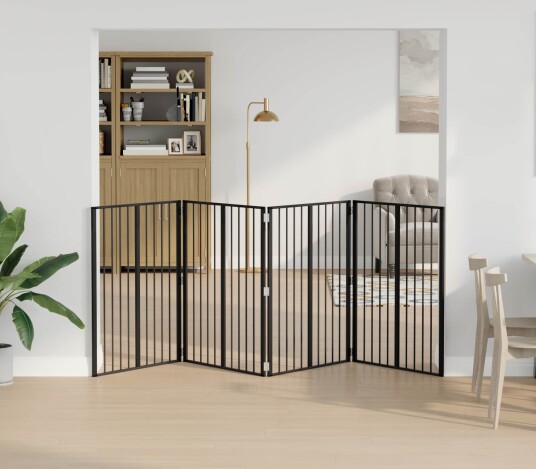 Vidaxl Hundeluke 4 Stk. Svart 80 X 100 cm Galvanisert Stål