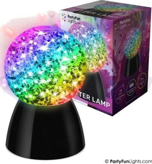 Partyfun Lights Fargeskiftende Glitterlampe 8cm Partyfun Lights Fargeskiftende Glitterlampe 8cm