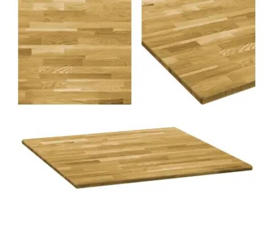 Bordplate heltre eik firkantet 44 mm 80x80 cm