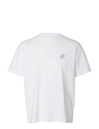 Selected Slhreg Ripley Ss Emb Tee Ex   White   S