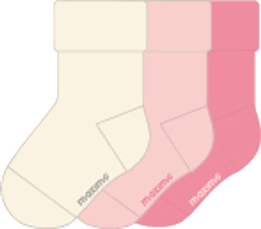 Maximo Baby sokk 3pk Rosa/Hvit (56/68 :0 6 mnd)