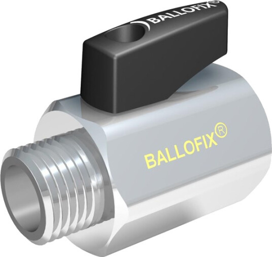 Broen Ballofix Kuleventil med Håndtak 1/2" Muffe x 3/8" Nippel Krom