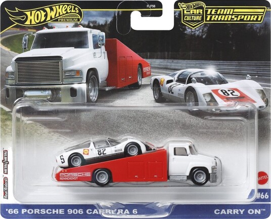 Hot Wheels Team Transport 66 Porsche 906 Carrera Bil & Transporter 1966 1:64