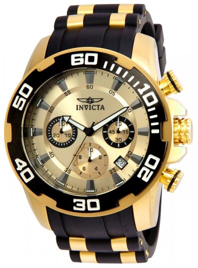 Invicta Herreklokke 22346 Pro Diver Gull/Gulltonet stål Ø50 mm