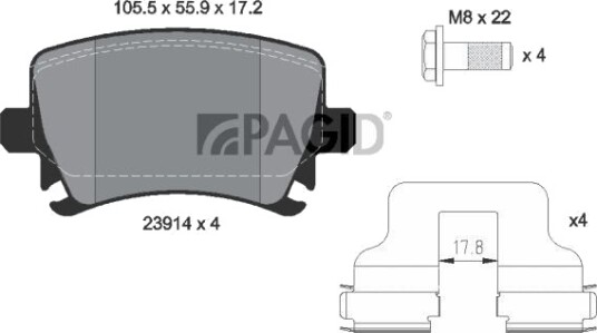 PAGID T1377N Bremseklosser