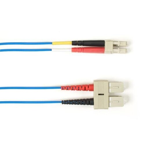 BLACK BOX SM FO PATCH CABLE DUPLX, PVC, BLUE, SCLC