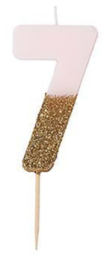 Talking Tables Kakelys Siffer Lyserosa/Gullglitter - Siffer 7 Talking Tables Kakelys Siffer Lyserosa/Gullglitter - Siffer 7