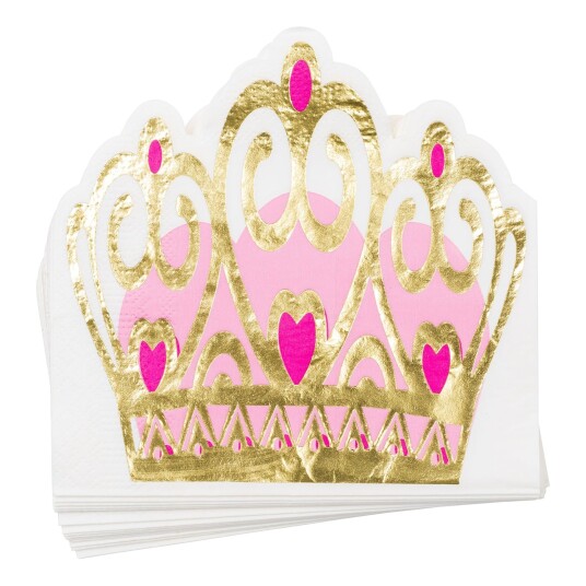 Design House Servietter Prinsessekrone Rosa - 16-pakning