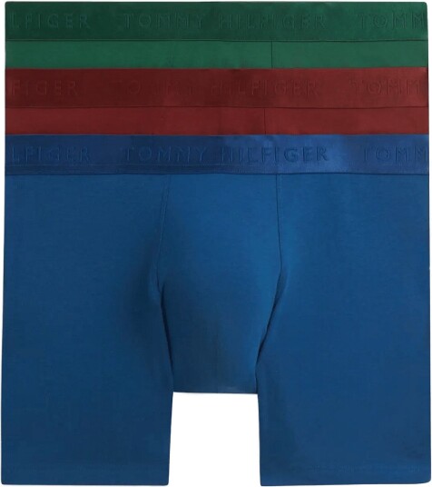 Tommy Hilfiger 3P Boxer Brief   ORNA GREEN BURGUNDY OPULENT BLUE   M