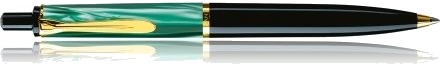 Pelikan K200, Svart, Gull, Grønn, Innebygd Påfyllingssystem, Harpiks, Kursiv Pennesplitt, Rustfritt Stål, Ambidekstriøs