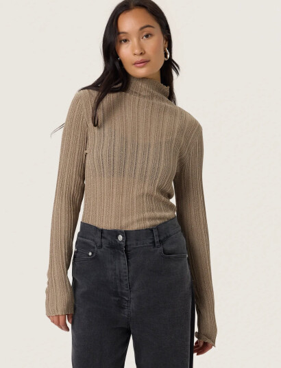 Soaked in Luxury Sllaisa Regular Pullover - Beige - S