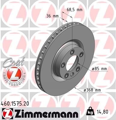 Bremseskive ZIMMERMANN 460.1575.20
