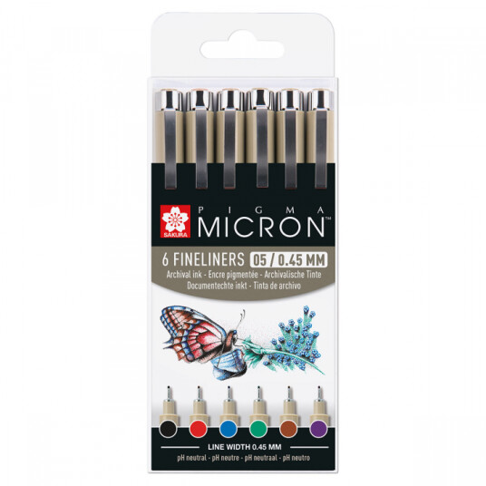 Sakura Pigma Micron 6-set 05 Basic Colours