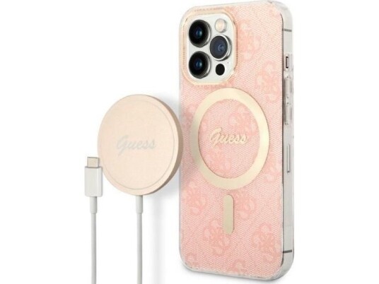 Guess-Lader Guess-Etui + Trådløs Lader Gubpp13lh4eacsp Apple Iphone 13 Pro Rosa/Rosa Hardt Etui 4G Print Magsafe Guess-Lader Guess-Etui + Trådløs Lader Gubpp13lh4eacsp Apple Iphone 13 Pro Rosa/Rosa Hardt Etui 4G Print Magsafe