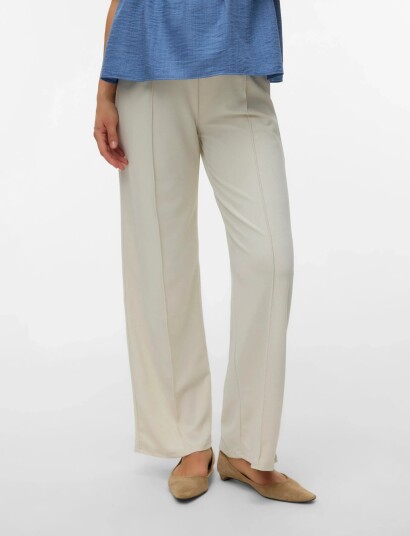 Vero Moda Maternity Vmmbecky Hw Wide Pull On Jrs Pant Noos   Cream   XXL