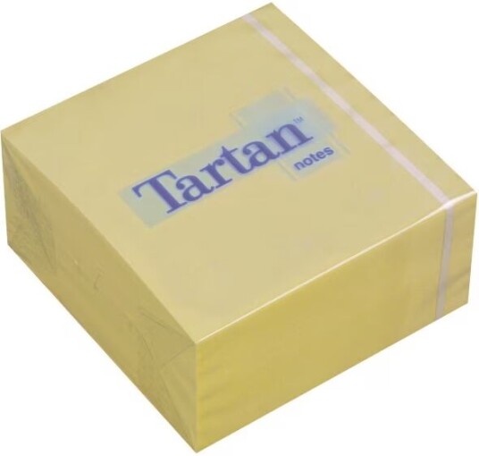 Tartan Notisblokk 76x76 mm Gul 100 ark 3M