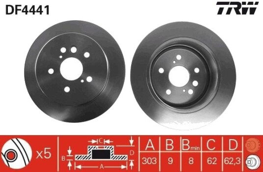 Bremseskive TRW DF4441