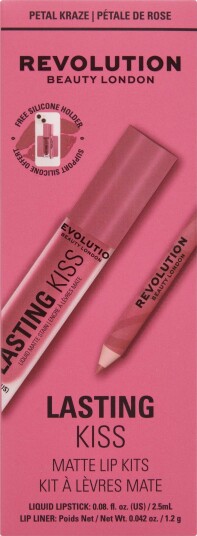 Revolution Beauty London Lasting Kiss Matte Lip Kit Petal Kraze