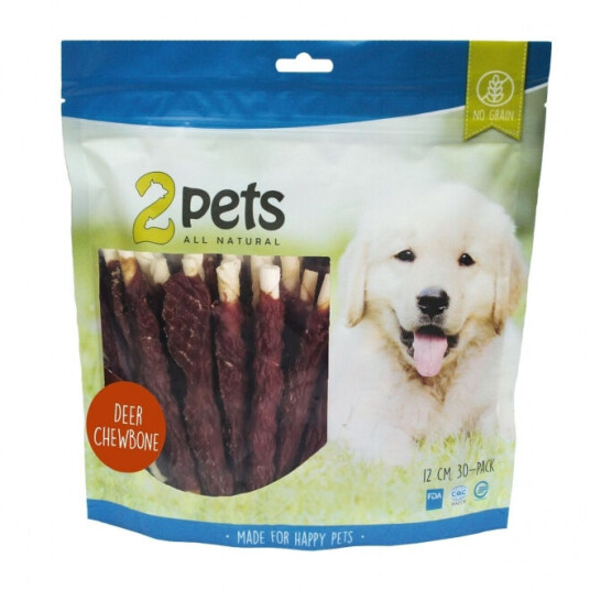 2pets Tyggepinne med Hjort 12 cm - 30-pakning Hundegodbiter 2pets Tyggepinne med Hjort 12 cm - 30-pakning Hundegodbiter