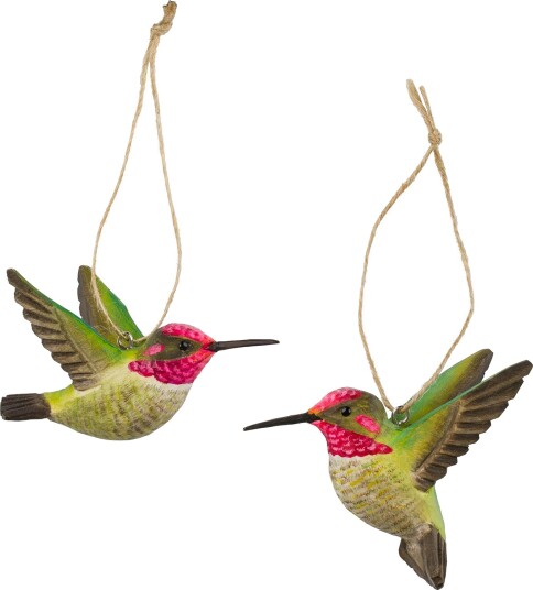 DecoBirds Håndskåret Fugl Annas Kolibri