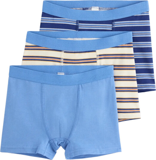 Lindex 3 Pack Boxer Shorts Blue 110/116