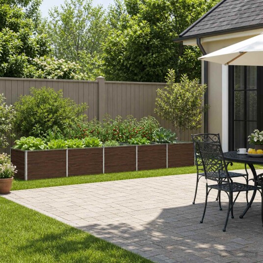 vidaXL Hevet Hagebed Svart 400 x 80 x 55 cm kaldvalset stål